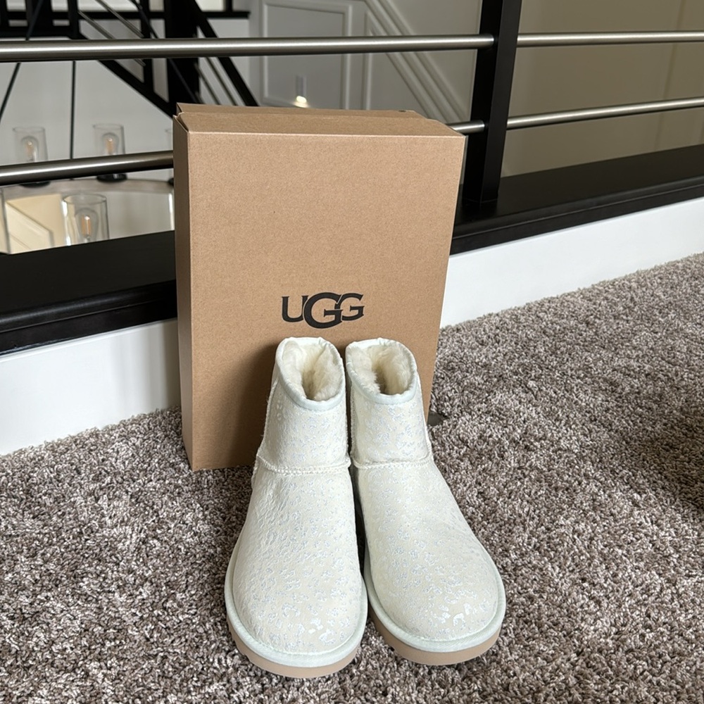 UGG classic mini snow leopard boots
